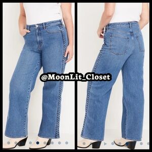 Old Navy Extra High-Waisted Braided Wide-Leg Jeans Plus Size 22